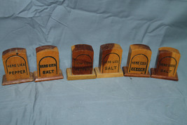 Lot of Vintage Wooden Collection of Grave Salt and Pepper Shakers #26 - £19.45 GBP