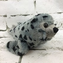 Spotted Seal Plush Gray Black Sea Lion Soft Wildlife Stuffed Animal Nature Toy  - $9.89