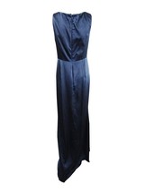 Adrianna Papell Womens V Neck Satin Slit Gown,Midnight,18 - £144.81 GBP