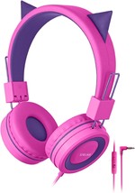 Cat Ear Kids Headphones with Microphone for School Volume Limiter 85 94d... - $35.08