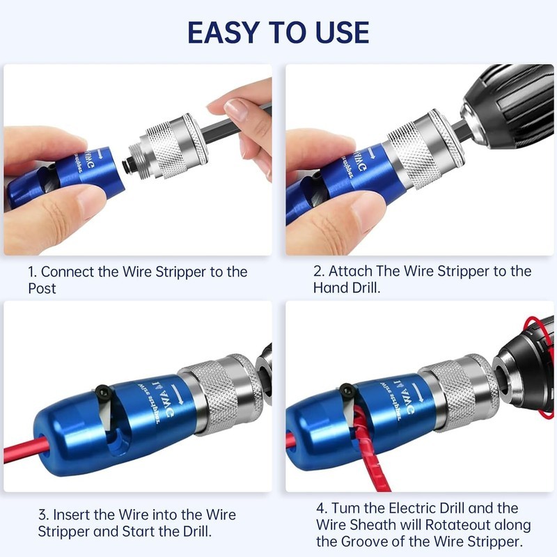 Wire Stripper for Drill with 25 Wire Nuts, Electric Stripping & Twisting Tool Item image 4