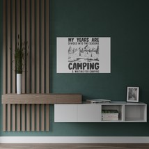 Premium 300gsm Satin Poster: Camping Scene, B&amp;W Drawing, Nature Art Print - $22.66+