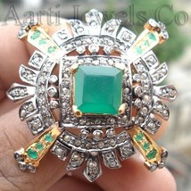 Victorian 3.25ct Rose Cut Diamond Emerald Very Pretty Designer Wedding B... - £771.95 GBP