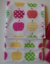 APPLE HEART MICROFIBER TOWELS 6-pack Dishcloths 12"x12" Pink Dish Cloths Apples image 4