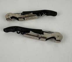 Wine Corkscrew  Bottle Openers Pulltaps Set of Two  Black Shaft Stainles... - £8.30 GBP