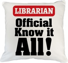 Librarian, Official Know It All. Cute Bookish Pillow Cover For Curators,... - £19.73 GBP+