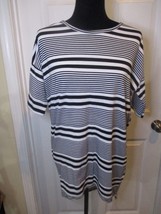 LuLaRoe Irma Black and White Stripe Tunic XXS - $15.16