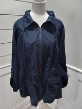 Dressbarn Women Size 1X Blue Shirt Jacket - £10.17 GBP