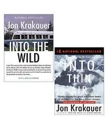 Jon Krakauer 2 Books Collection Set (Into the Wild &amp; Into Thin Air: A Pe... - £12.73 GBP
