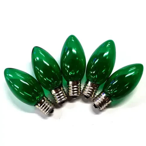 Christmas Green Bulbs C9 Incandescent 25-ct, Holiday Bright BU25C9X3-TGRA 2-PACK Item image 2