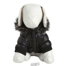 Pet Life Dog Coat with Removable Hood Black Medium 14&quot;-16&quot; - £22.74 GBP