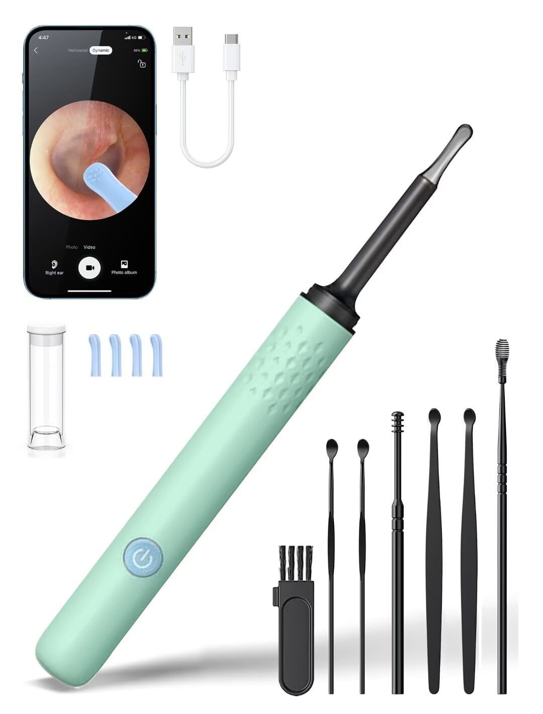Ear Wax Removal, Ear Cleaner with Camera, Ear Wax Removal Kit with 1080P, Ear C