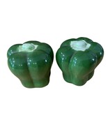 Green Pepper Shaped Salt &amp; Pepper Shakers Green 2 in Tall - £7.79 GBP