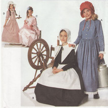 Child Girl Puritan Centennial 18 19th Century Halloween Costume Sew Pattern S-L - £7.85 GBP