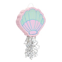 Seashell Pull String Pinata For Mermaid Birthday Party Supplies, 14 X 13 X 3 In - £31.16 GBP