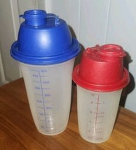 Tupperware Quick Shake Mixer Blender  Blue Flip Top  Insert Lot Of 2 - £19.13 GBP