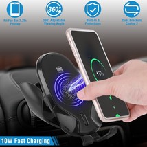 Wireless Car Charger 15W Fast Charging Auto-Clamping Car Mount Phone Holder - £19.69 GBP