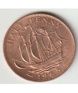 1965 British UK Half Penny coin Rest in peace Queen Elizabeth II Age 58 ... - £2.06 GBP