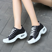 Spring Autumn Women Wedge Canvas Shoes Big Size Platform Sneakers Lace Up Casual - £23.78 GBP