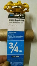Watts 3/4 LFSS Brass Stop Valve 150 psi WOG Solder End Connections Lot of 3 - £22.89 GBP
