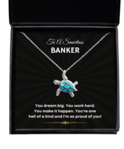Banker New Job Promotion Necklace Birthday Gifts - Turtle Pendant Jewelry  - £39.78 GBP