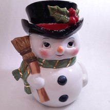 Christopher Radko Snowman Chilly Sweeper Cookie Jar Shiny Brite Broom to... - $90.00