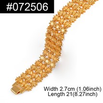 21cm / Width Bracelet for Women Men Gold Color &amp; Copper Ethiopian Jewelry Africa - £12.35 GBP