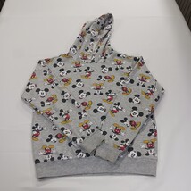 Disney Mickey Mouse Youth Medium Hoodie Gray All Over Print Pullover Sweatshirt image 15