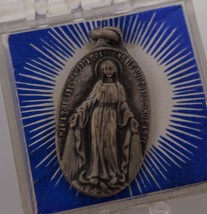 Medaglione Religioso Pendant Di Maria Concebuto Senza Peccato Fatto In Francia - $34.75