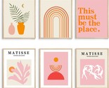 Boho Wall Posters For Room Aesthetic, 8X10In, Set Of 6, Pink And Orange ... - $29.96