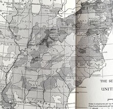Map 1930 Settled Region United States c1840 10 x 9&quot; Settlement History D... - $19.99