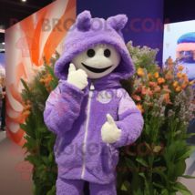 Lavender Bouquet Of Flowers mascot costume character dressed with a Hoodie and B - $1,279.00