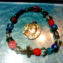 925 Pope Pendant &amp; Cross Bracelet - $24.75