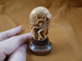 (tb-squid-5) little tan reef Squid TAGUA NUT palm figurine Bali carving ... - £33.82 GBP