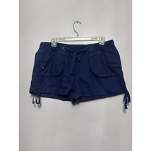 Mossimo Cargo Shorts Women&#39;s 11 Blue Solid Pockets High Rise Drawstring Y2K - £9.00 GBP