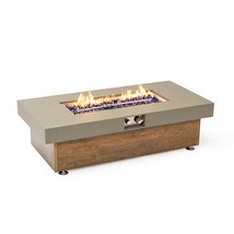 48&quot; Wood Grain Iron Fire Pit Table | Outdoor Heater &amp; Grill - $405.99