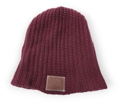 Love Your Melon Slouchy Beanie One Size Burgundy Red Knit Logo Cap Hat W... - $14.80