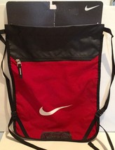 Nike Team Training RED Gymsack With SWOOSH Logo - Sports, Gym School Or Work NEW - £14.42 GBP