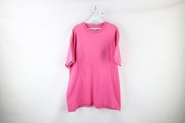 Vintage 90s Streetwear Mens XL Faded Blank Short Sleeve T-Shirt Pink Cotton USA - £27.22 GBP