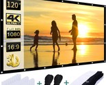 120 Inch White Projector Screen, Projection Screen16:9 Hd Hanging Movie ... - $42.99