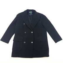 Larun Ralph Lauren Women&#39;s Sz 4 Virgin Wool Black Coat Trench - $69.29