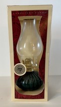 Vintage Lamplight  Farms Clear Glass Hurricane Oil Lamp Green Base-NEW - $31.68