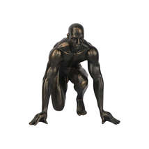 Anyhouz 26cm Black Running Man Athlete Figurine Tabletop Home Decor Modern Art L - £161.01 GBP
