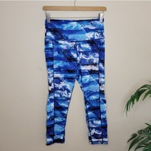 Senita Athletics | Blue Abstract Print Capri Leggings, Womens Size Small - £19.33 GBP