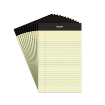 Staples Notepads 5&quot; x 8&quot; Narrow Canary 50 Sheets/Pad 12 Pads/Pack (26829... - $20.19
