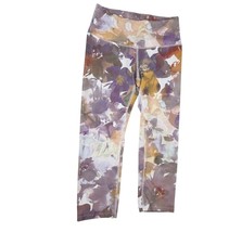 Apana Women&#39;s Purple Watercolor Floral Crop Leggings Size S - $276.80 MXN