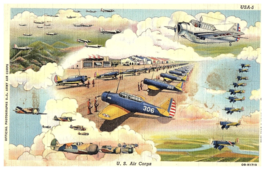 US Air Corps Airplane Postcard Posted 1941 - $9.89
