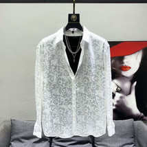 Trendy Elegant  See-through Dress Shirt - $39.52