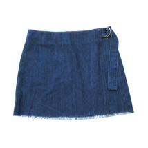 NWT Madewell Denim Raw-Hem Mini Wrap Skirt in Smithe Wash Belted 10 $88 - £14.98 GBP