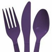 Plastic Cutlery Utensils, 96 ct. ( PURPLE ) 32 each of spoons, forks, kn... - £7.85 GBP